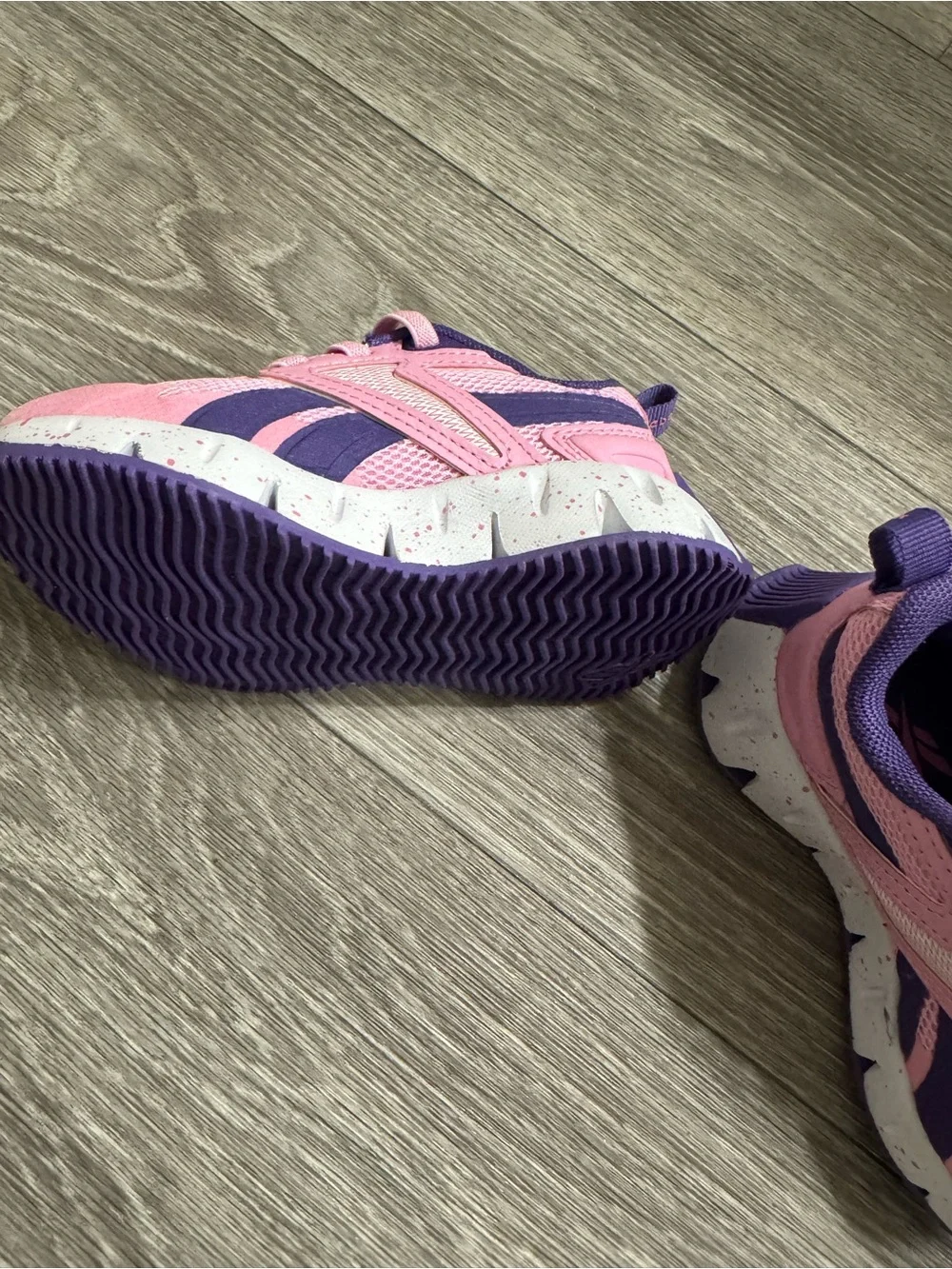 Toddler girl Reebok pink and purple shoes